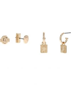 Cheapest ⌛ AllSaints Textured Stud Huggie Earrings Set 🥰