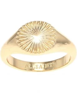 Best Sale 🎁 AllSaints Textured Fan Round Signet Ring | Rings 👏